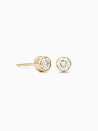 Mnimalist bezel-set diamond earrings
