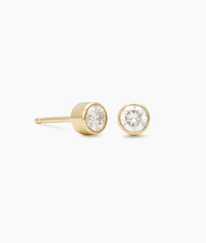 Mnimalist bezel-set diamond earrings