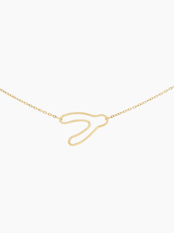 14k gold wishbone silhouette necklace