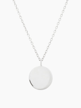 Sterling silver blank circle pendant necklace