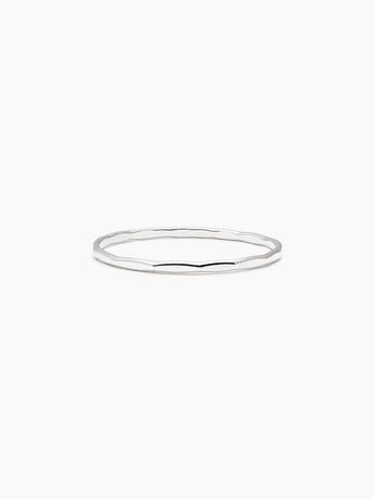 Sterling silver hammered thin band