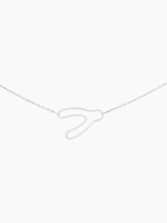 Sterling silver wishbone silhouette necklace