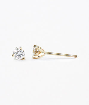 14k gold round diamond studs