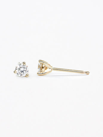 14k gold round diamond studs