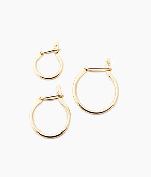 14k solid gold huggie hoops earrings