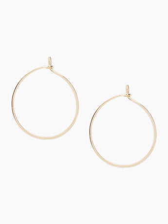 14k thin round hoops