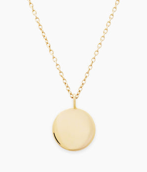 gold blank circle pendant necklace