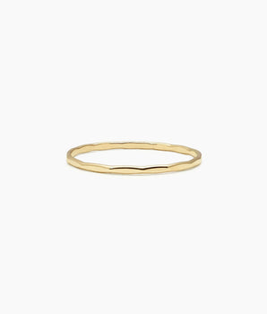 14k hammered thin band