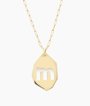 14k Geometric Initial Necklace