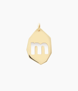 14k Geometric Initial Pendant