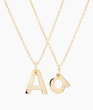14k Mini Letter Necklace