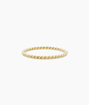 14k gold twisted wire band ring
