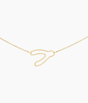 14k gold wishbone silhouette necklace