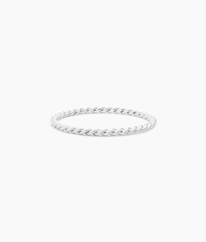 Sterling silver twisted wire band ring