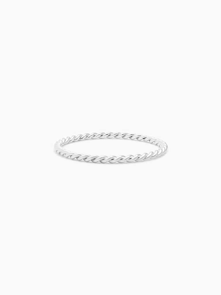 Sterling silver twisted wire band ring