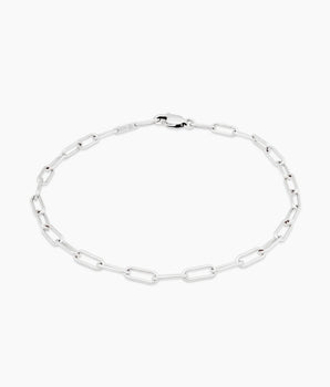 Sterling silver paperclip chain bracelet