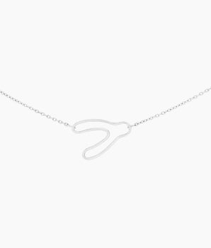 Sterling silver wishbone silhouette necklace
