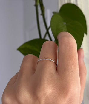 Sterling silver twist wire ring