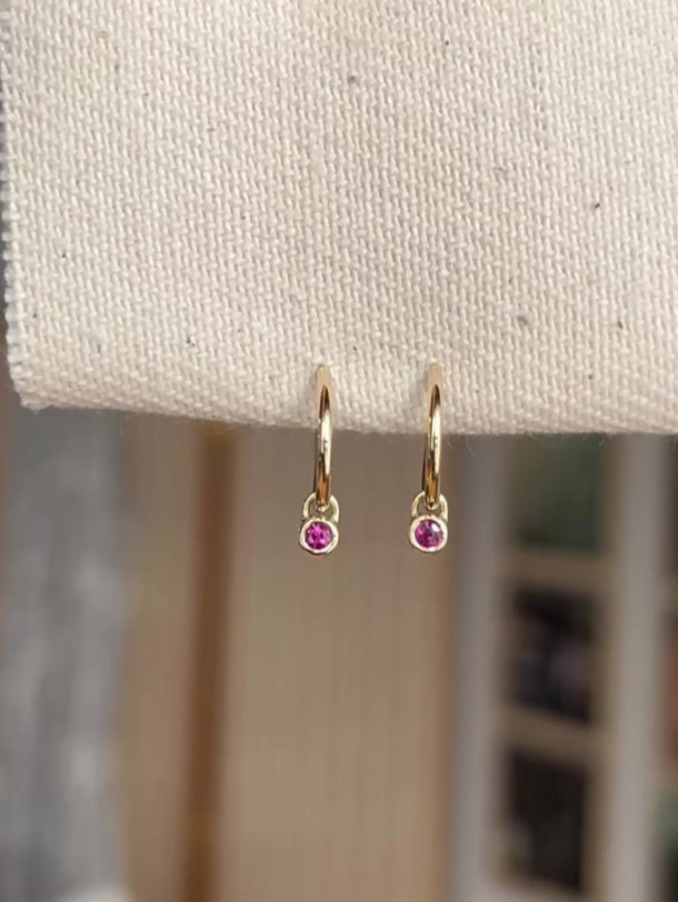 14k solid gold Ruby Micro Charms 