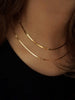 14k solid gold herringbone chain necklace