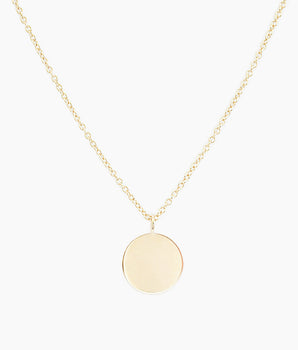 14k gold blank round charm necklace