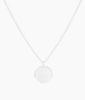 Sterling silver blank disc pendant necklace