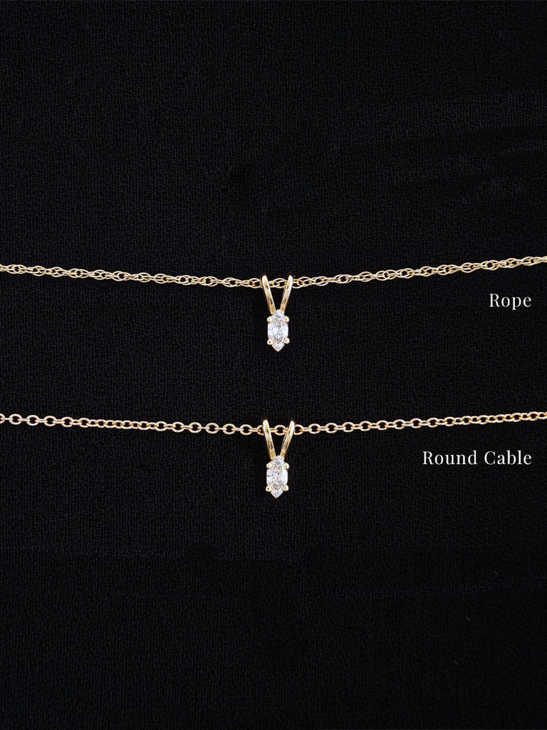 14k gold marquise diamond pendant necklace