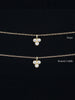 14k gold three stone diamond pendant necklace