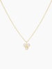 14k gold three stone diamond pendant necklace