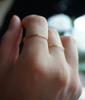 14k textured thin band