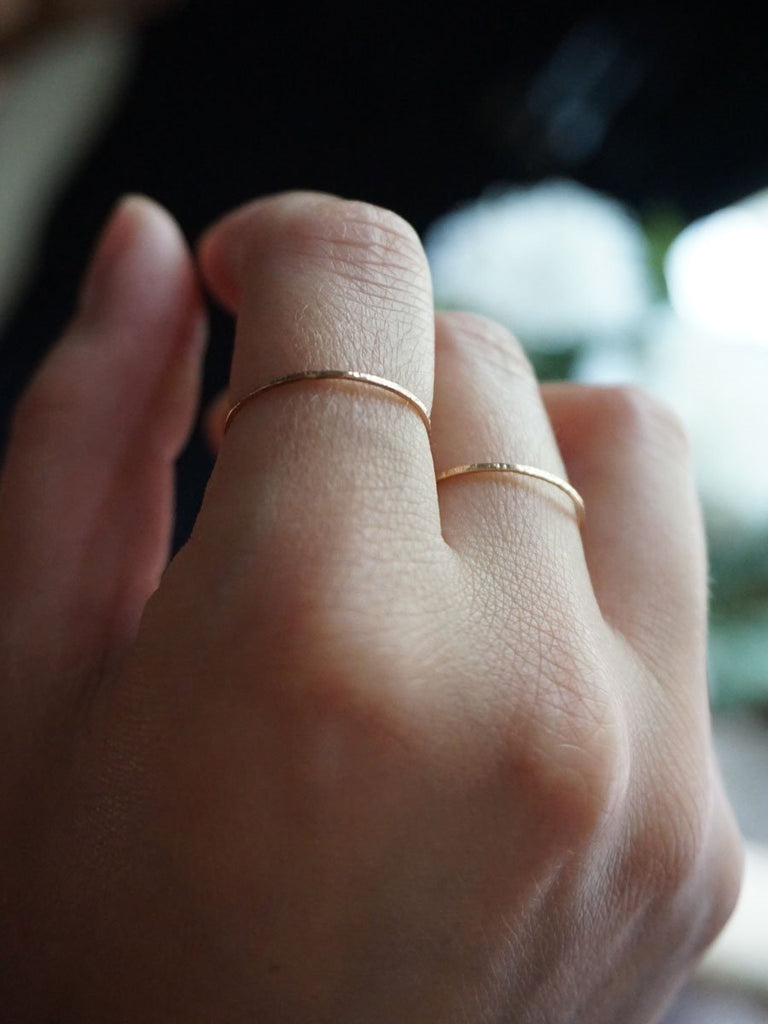 14k textured thin band