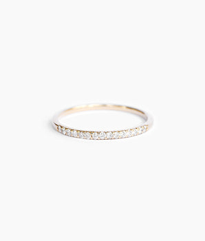 14k gold slender diamond band