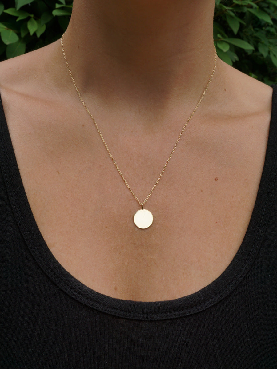 14k Circle Pendant Necklace Eco Friendly Fine Jewelry – Irina