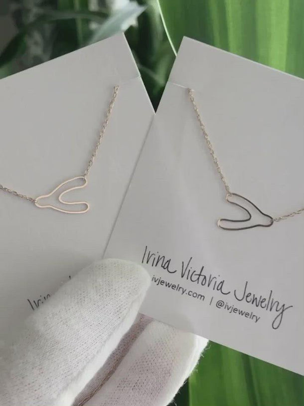 Mint Gold Chain Wishbone Necklace | Joy Susan